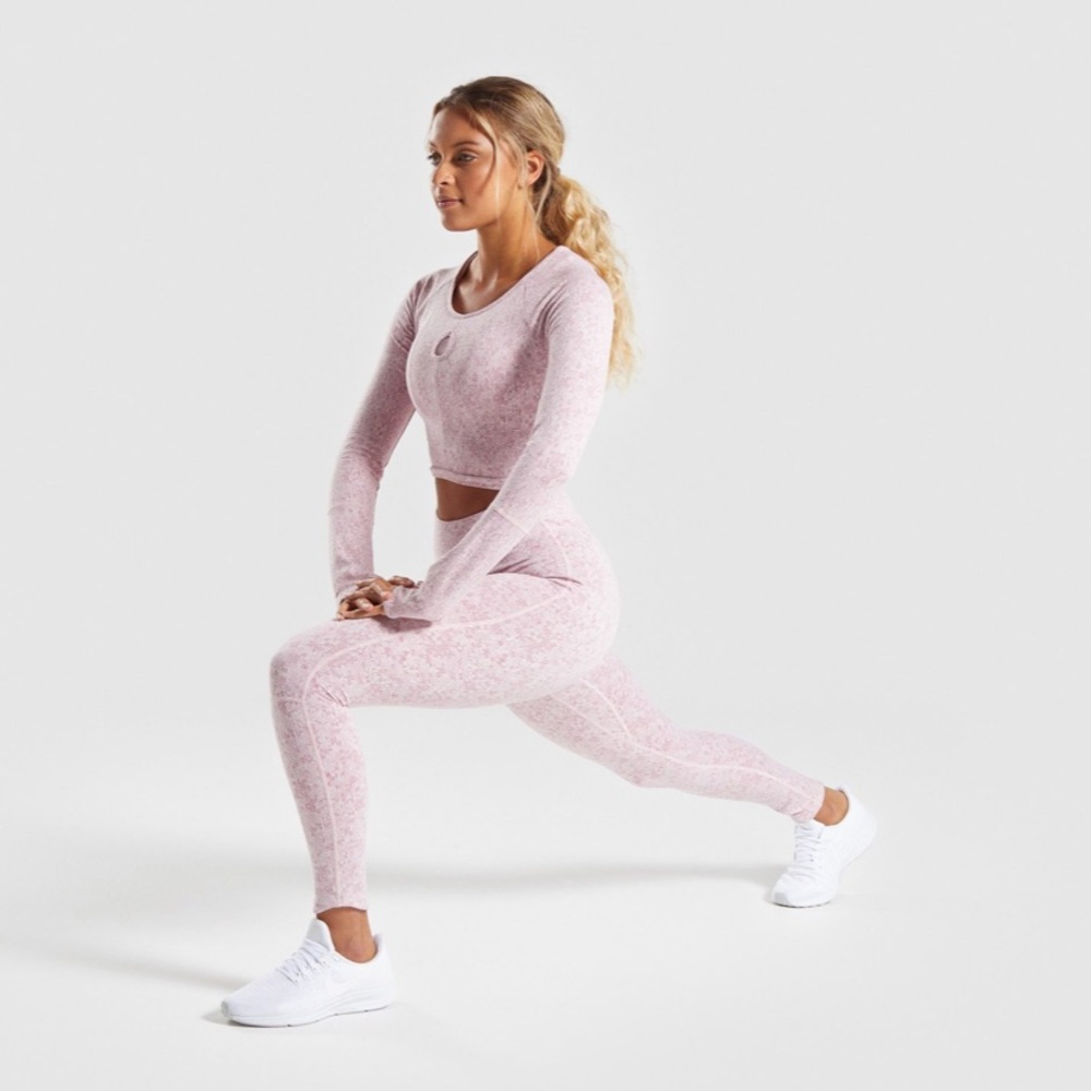 Gymshark Fleur Texture Long Sleeve Crop